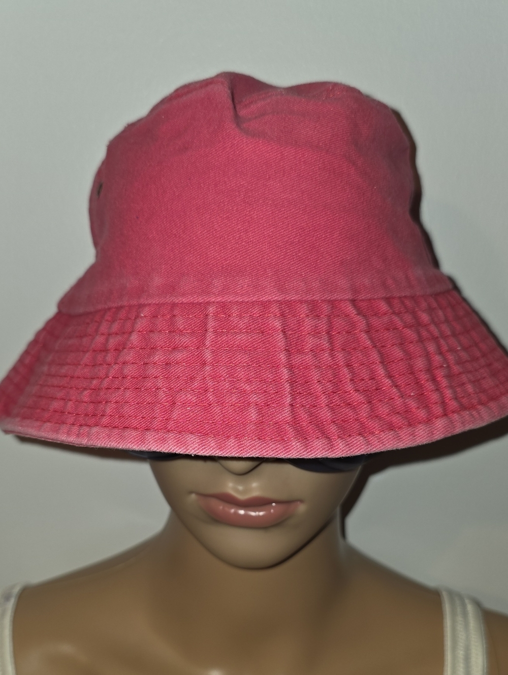 2 Hats Purple Striped Pom Pom Beanie & Classic Pink Cotton Bucket Hat - Women